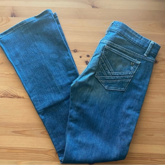 Classic Blue Denim Flared Jeans - Picture 1 of 7